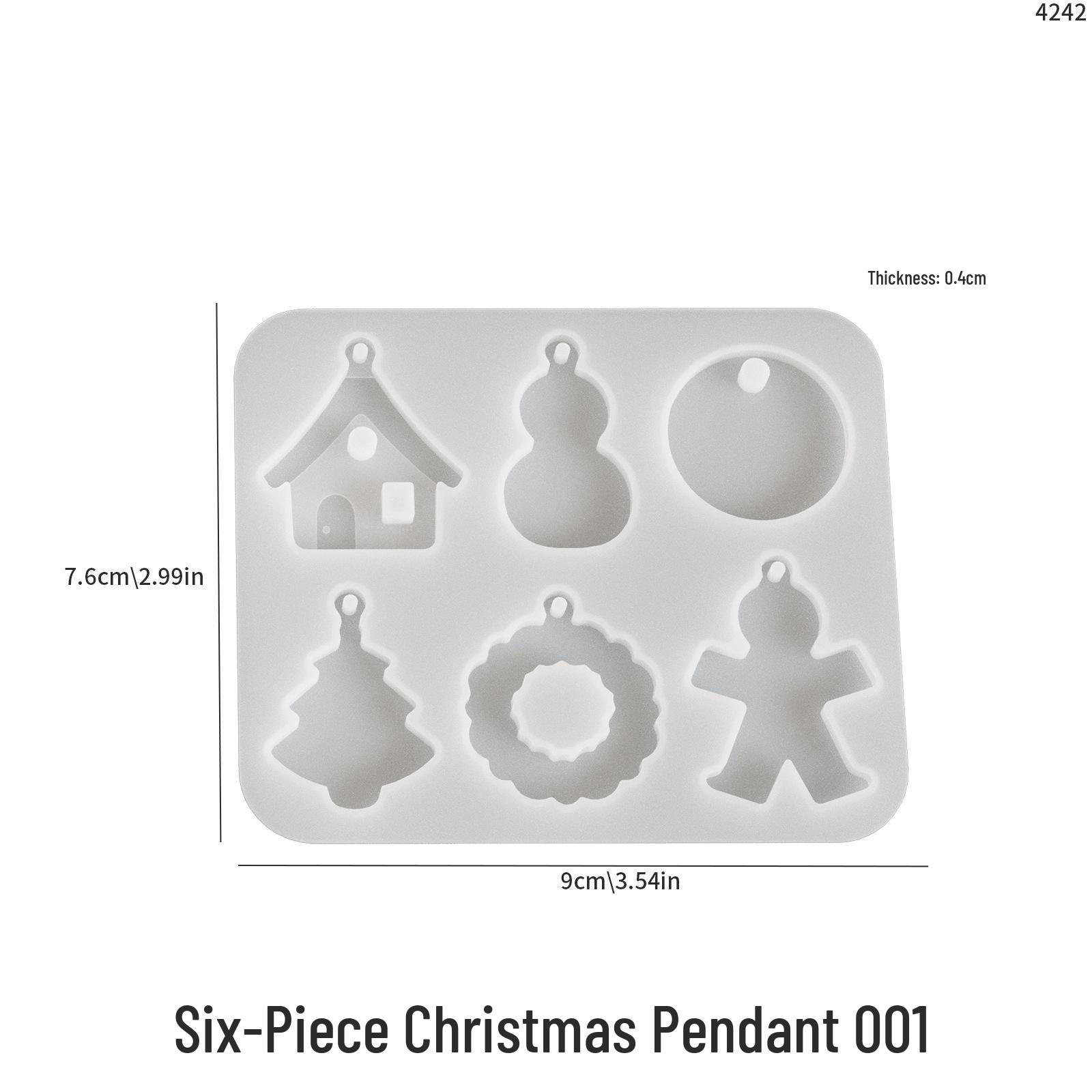 Diy Crystal Epoxy Christmas Pendant Mold - Snowman, Cabin, Tree, Earring