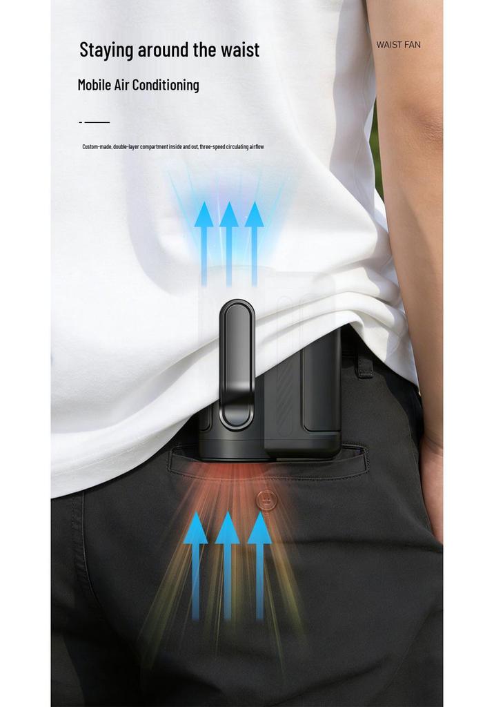 Portable High-Speed Multifunctional Fan: Waist-Hanging, Neck-Hanging, Handheld, USB-Powered Desktop Use