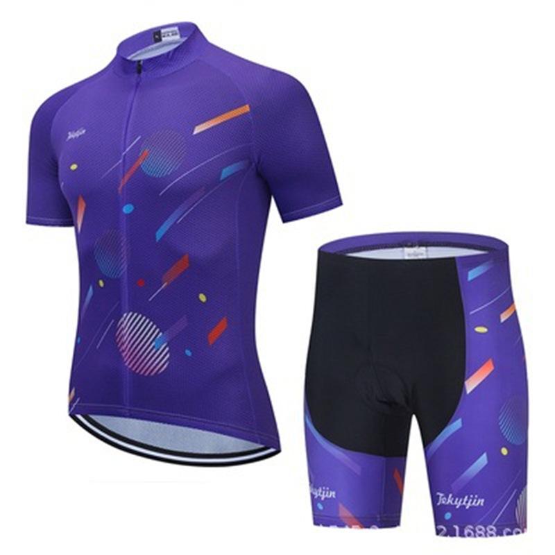 2026 Summer Breathable Cycling Suit Short-sleeved Men s and Women s Quick-drying Breathable Mountain Bike Top Shorts Strap Breathable Quick-drying XS