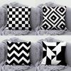 Simple Modern Black and White Geometric Pillow Cushion Living Room Sofa Pillow Back Super Pillow Case