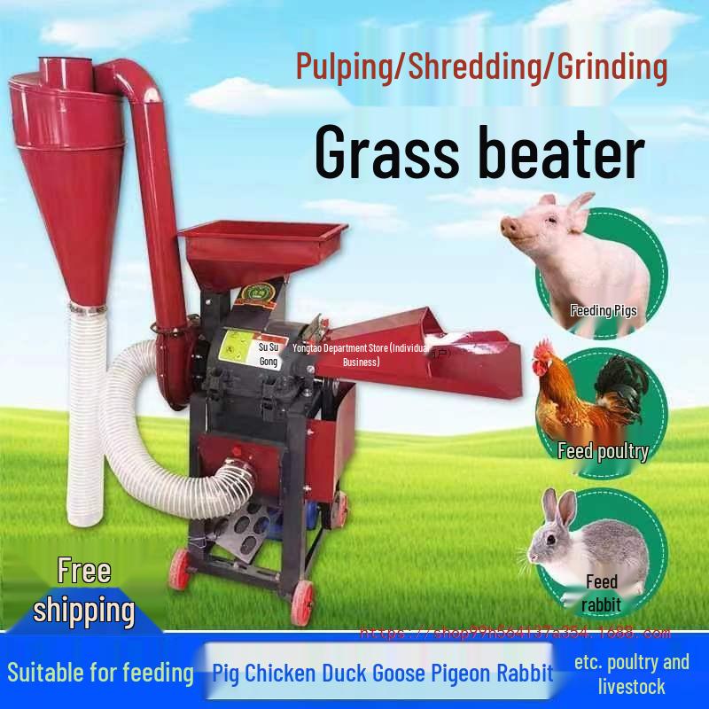 Ultra-fine Forage Pulper & Crusher for Corn Stalks and Green Grass - Dual Wet/Dry Use for Pig and Chicken Farming