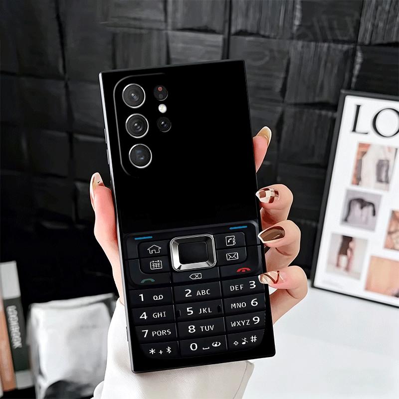 Funny Retro Callphone Soft Phone Case for Samsung Galaxy S26 S25 Edge S24 Ultra S23 Plus S22 S21 FE S20 Black Cover Back Shell