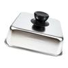 Stainless Steel BBQ Grill Lid With Ergonomic Handle Square Basting Cover Cheese Melting Dome For Indoor And Outdoor Use