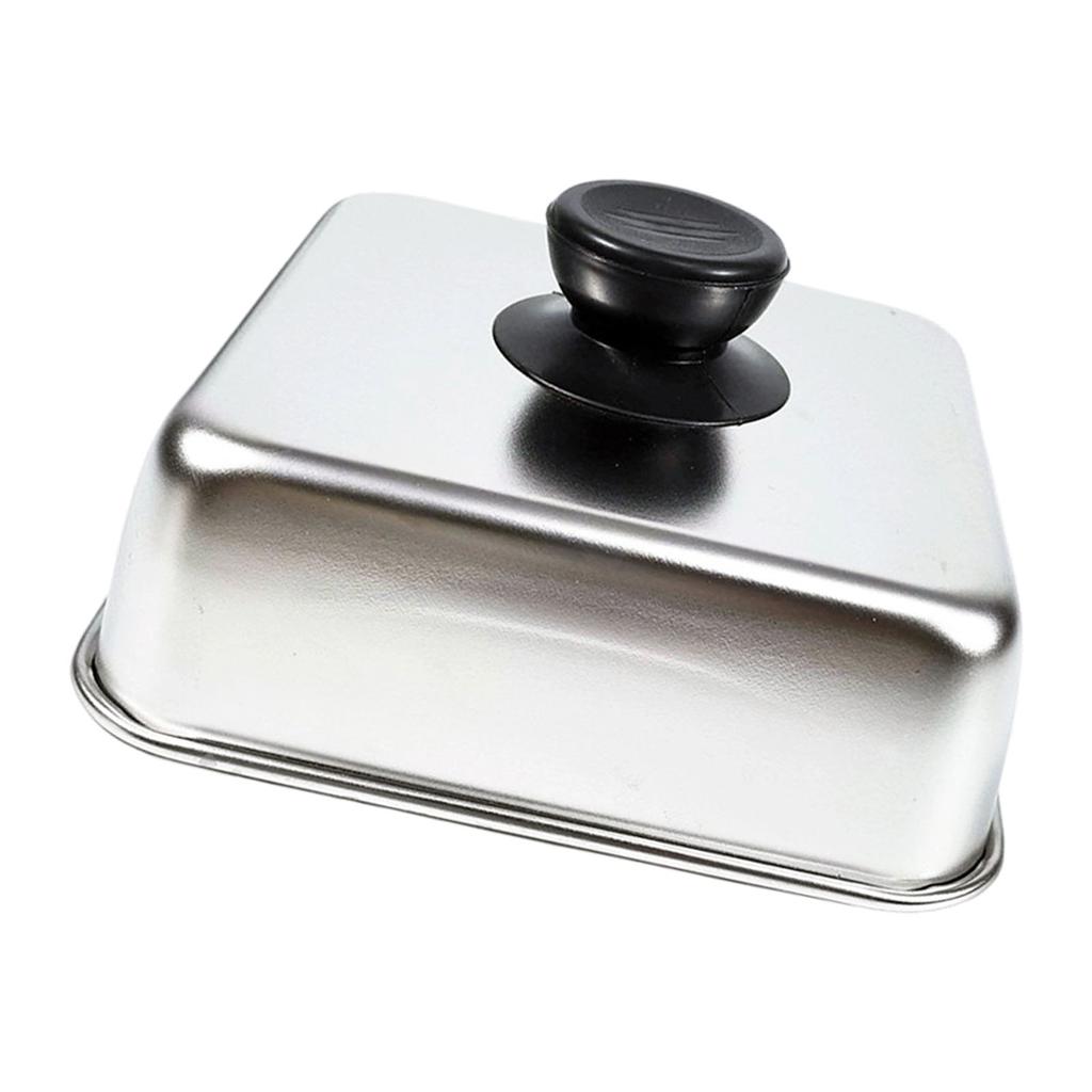 Stainless Steel BBQ Grill Lid With Ergonomic Handle Square Basting Cover Cheese Melting Dome For Indoor And Outdoor Use
