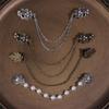 Vintage Leaf Round Flower Chain Cardigan Clip Lady Retro Tassel Buckles Cloak Shirt Scarf Brooch Pin Jewelry