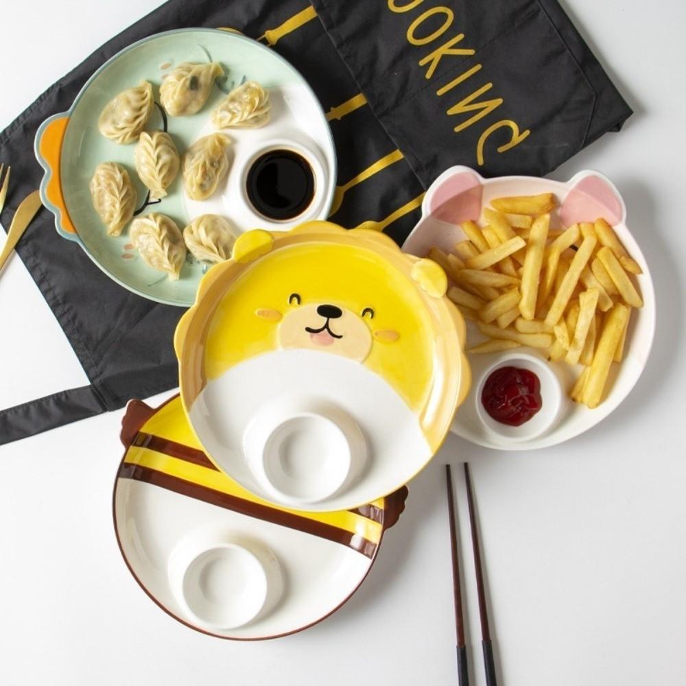 Ceramic Dipping Sauce Dish Animal Shape French Fry Plate Breakfast Dish Cow Sushi Plate Kitchen