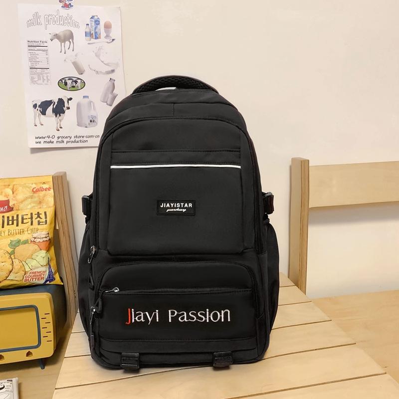 Students Schoolbag Women's Senior High School Backpack Letter Print Large Capacity Backpack