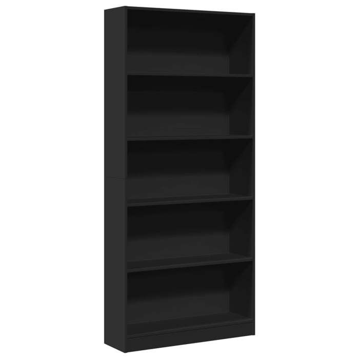 VidaXL Bookcase Black 80x24x176 Cm Engineered Wood, Bookshelf, Book Holder, Book Support, Cabinet of 857854