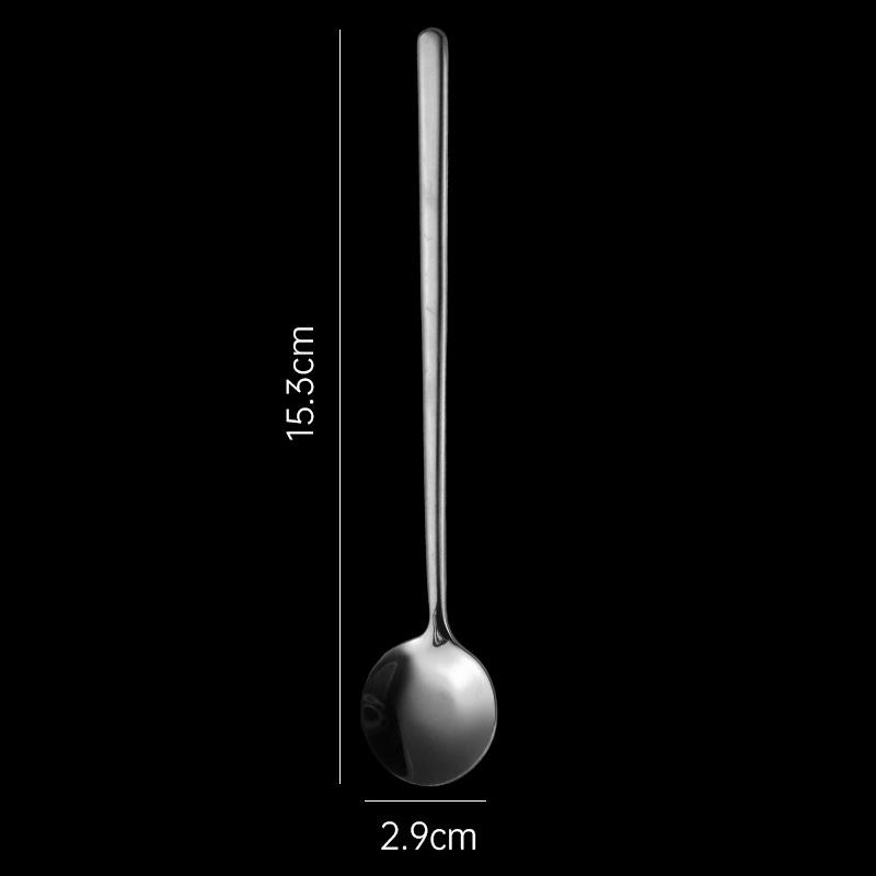Long Handled 304 Stainless Steel Coffee Spoon Ice Cream Dessert Tea Stirring Spoon Dessert Spoon Kitchen Accessories Bar Tools