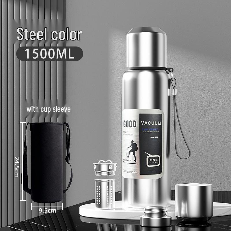 Drop-Resistant 316 Stainless Steel Travel Thermos Pot for Men - Portable, Large Capacity Outdoor Water Cup
