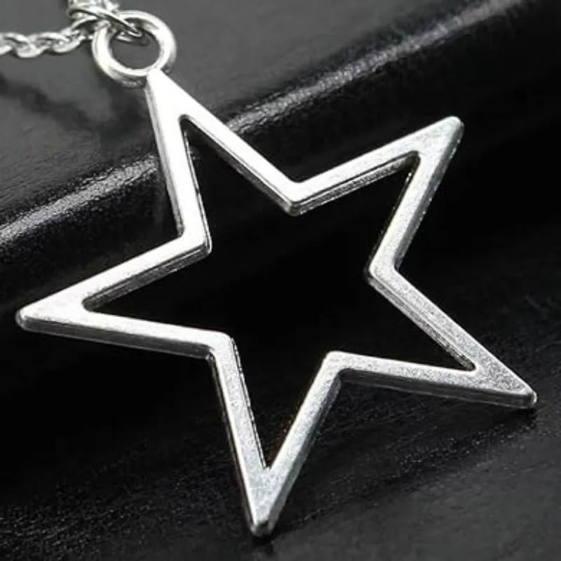 Gothic Pentagram Pendant Necklace Retro Star Metal Necklaces Punk Five-pointed Star Jewels Cool Jewelry Accessories Gift Giving