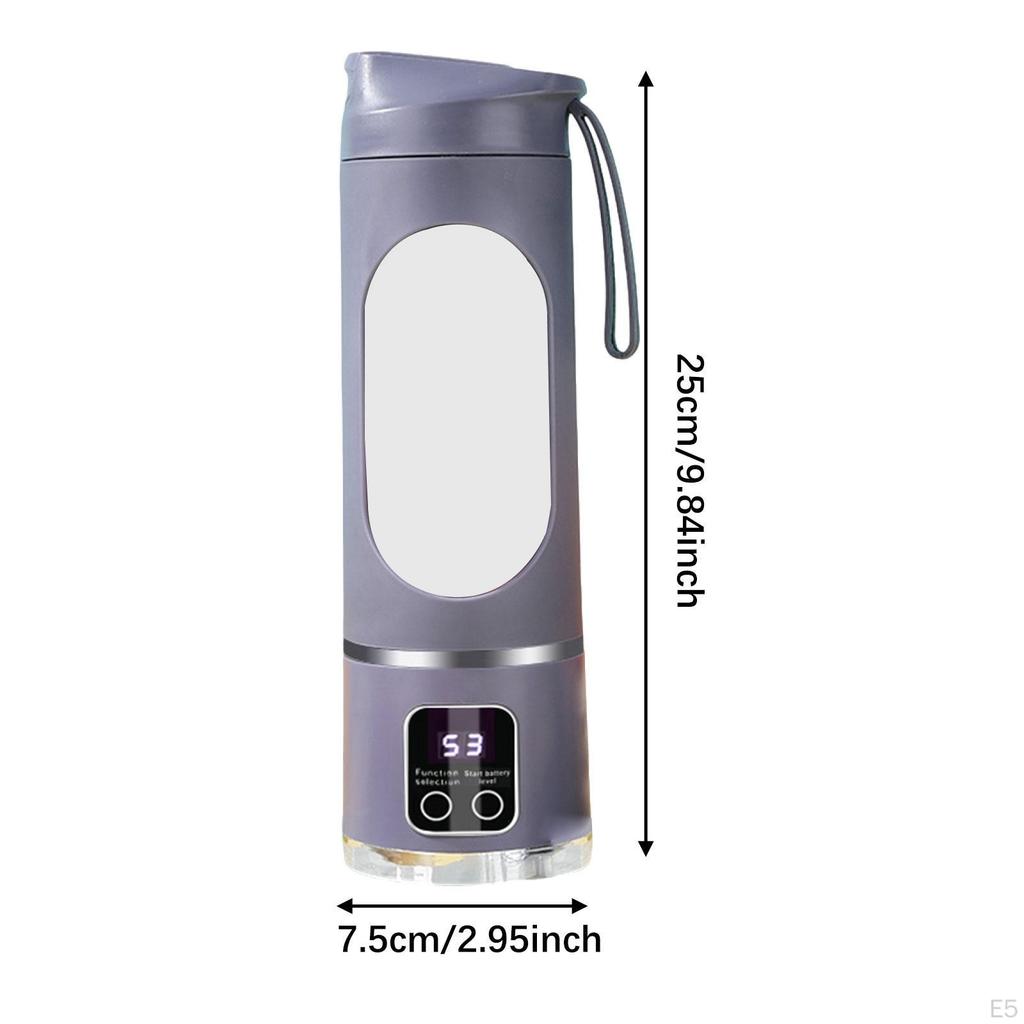 Tragbarer Mixer Elektrischer Entsafter 450ml Wiederaufladbarer Handheld Compact 12 Edelstahl Balde