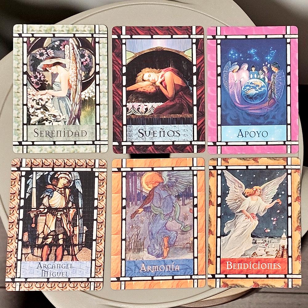 10.5*7.5cm Healing with The Angels Oracle Deck In Spanish Language 44 Oracle Cards Will Help You Communicate with Your Angels