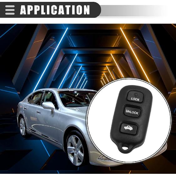 Motoforti Car Key Fob Remote Control Case, Keyless Entry Cover, for Lexus LS400 1995-1997, 4 Buttons, Plastic, Black