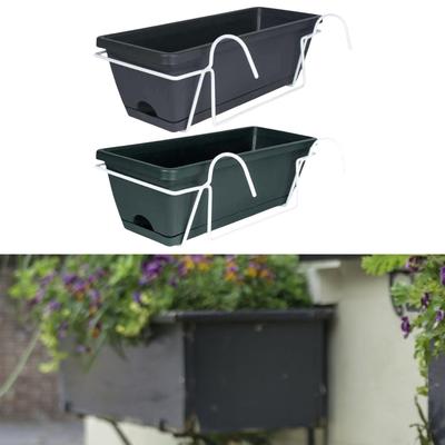 Fence Balcony Hanging Planter Railing Planter Rectangle Outdoor Garden Patio