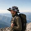 Wide-Brimmed Fan Hat with Solar USB Dual Fans Powered