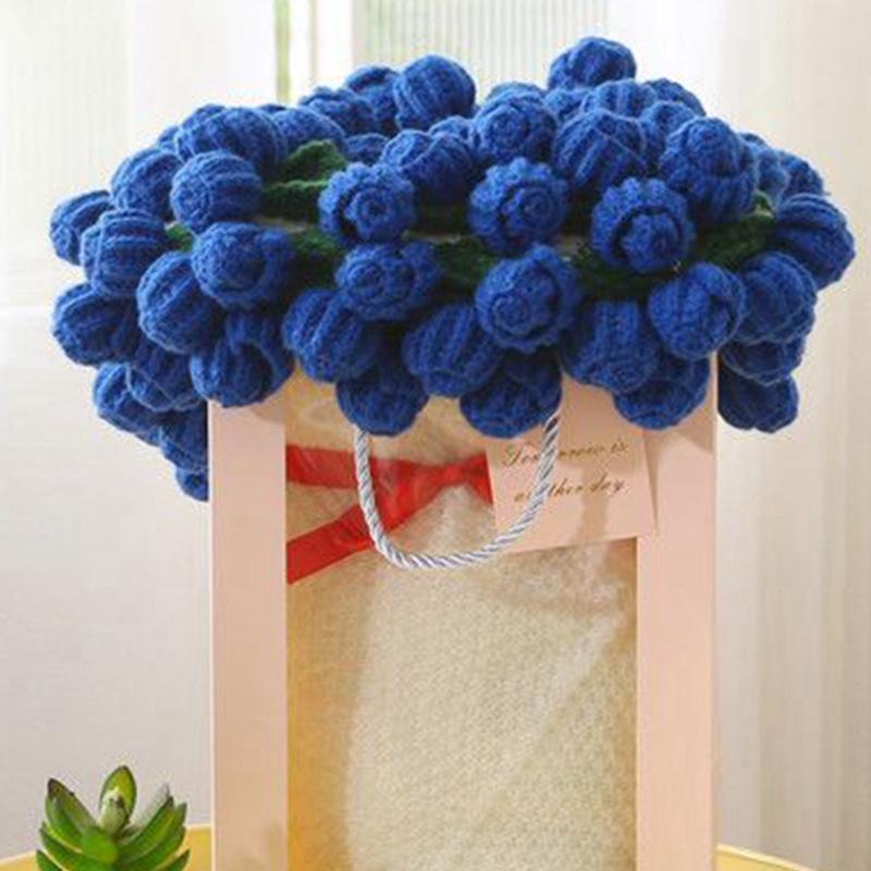 Handgestricktes Rosenstrauß-Kuscheldecke für Mädchen, Freunde, frisch Verheiratete - Perfektes praktisches Weihnachtsgeschenk