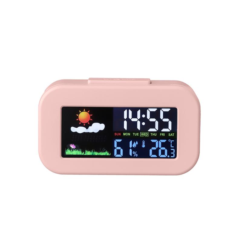 Wetterstation Uhr mit hellem Farb-LCD-Bildschirm für umfassende Temperatur- und Feuchtigkeitsmessung, am besten für das Arbeitszimmer