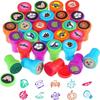 5 Pcs Mini Assorted Kids Toy Stamp Princess Animal Alphanumeric Smiley Face Award Stamp Diy Clip Painting Photo Album Decoration
