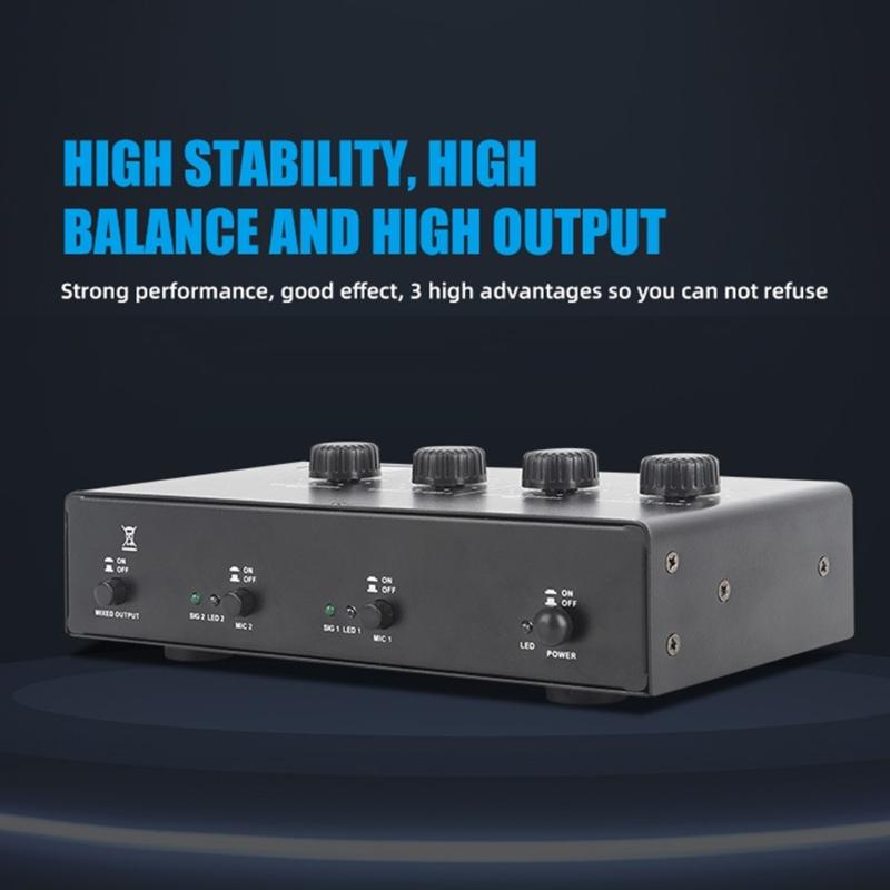 2 Input Mic Booster Double Channel Microphone Pream for Clear Sound Widely Used For Guitars and Keyboards