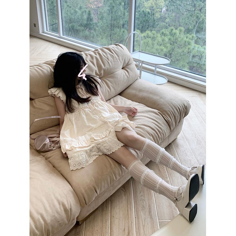 Milk and good little fly sleeve dress summer sleeveless small loose doll skirt academy style pure and sweet