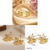 Ginkgo Leaf Earrings For Women Stainless Steel Elegant Jewelry Gift