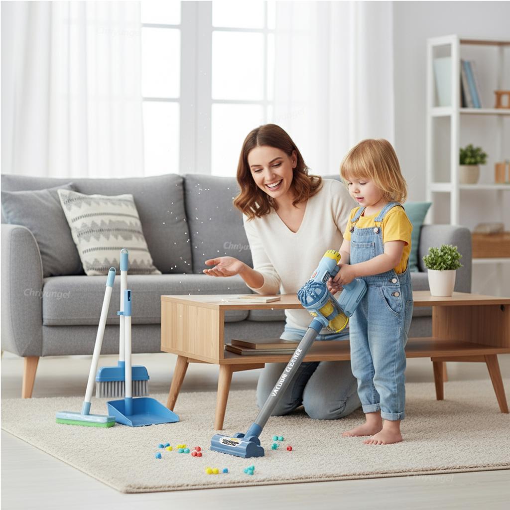 Kinder Staubsauger Spielzeug Realistische Rollenspiel Reinigungsspielzeuge Pädagogische Hauswirtschafts Lern Geschenke für Kleinkinder Jungen Mädchen