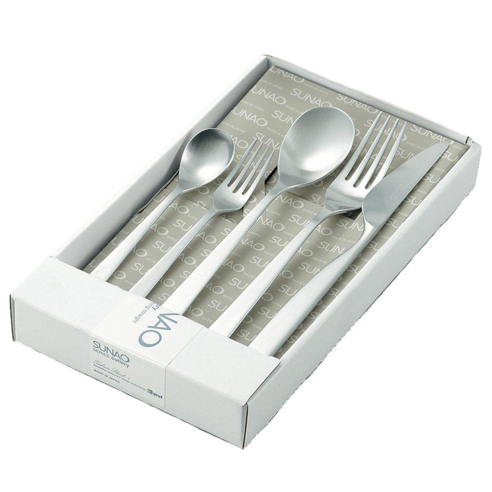 

Tsubame Shinko Kogyo SUNAO Dinner Cutlery Set, 5 pieces, 18-8 Stainless Steel, Made in Japan