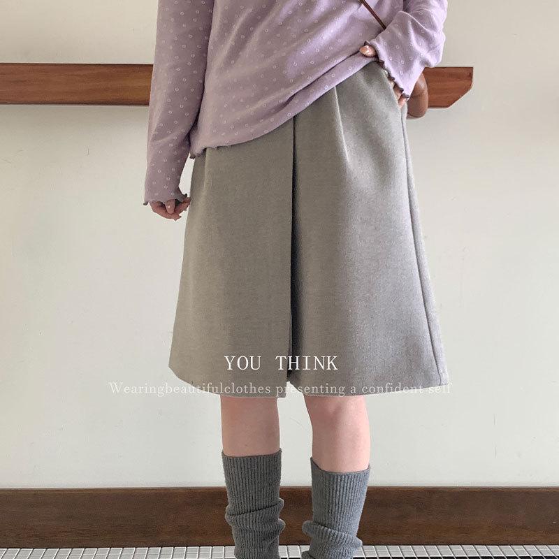 Thirteen Row Women s Winter Double-Layer High-Waisted Korean Style Medium-Length Shorts Small серый