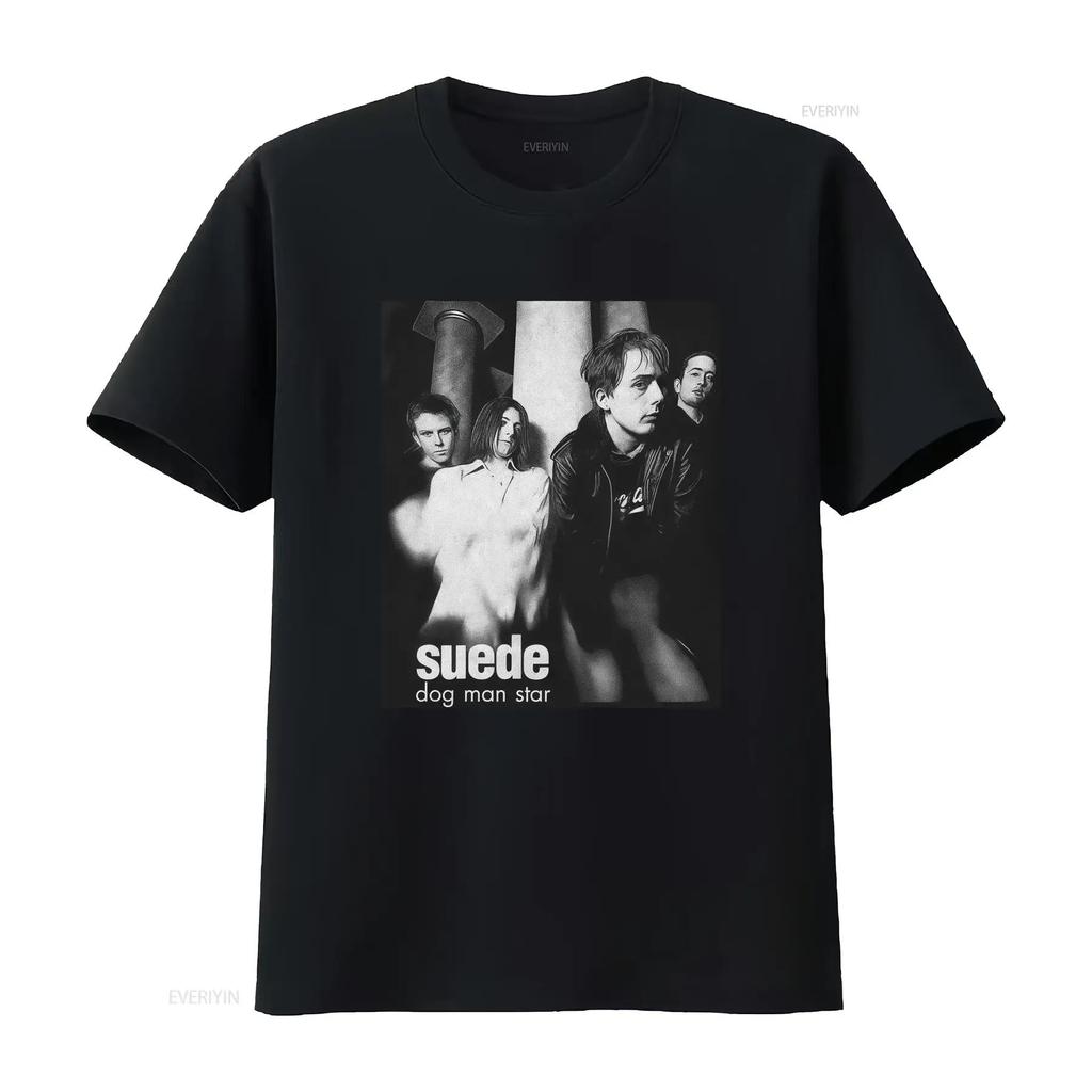 Vintage 80s 90s Suede Band Britpop Dog Man Star T Shirt vintage Washed Breathable Unisex fashion graphic Versatile homme