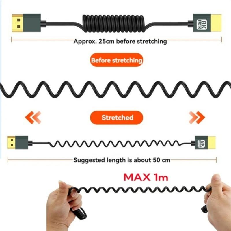 Quality 8K HDMIsto Mini HDMIs Cord with Ergonomic Design for Easy Plugging&Unplugging Ensures Stable Signal Transmission