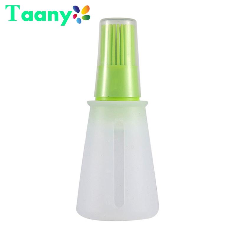 

Portable Oil Bottle Barbecue Brush Silicone Kitchen BBQ Cooking Tool Baking Pancake Barbecue Camping Accessories Gadgets зелений