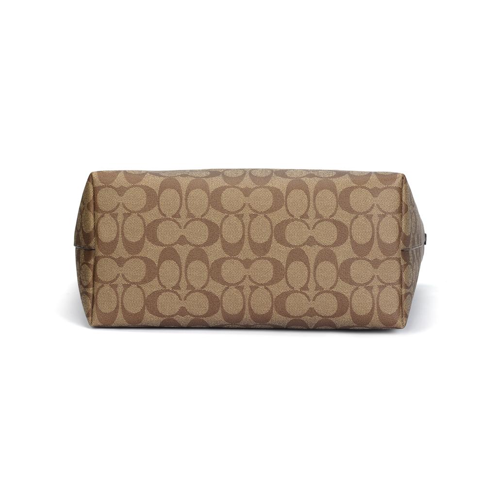 Coach City Zip Tote 30 Classic Monogram Tote Shopping Bag Women tote Khaki 58292-IME74