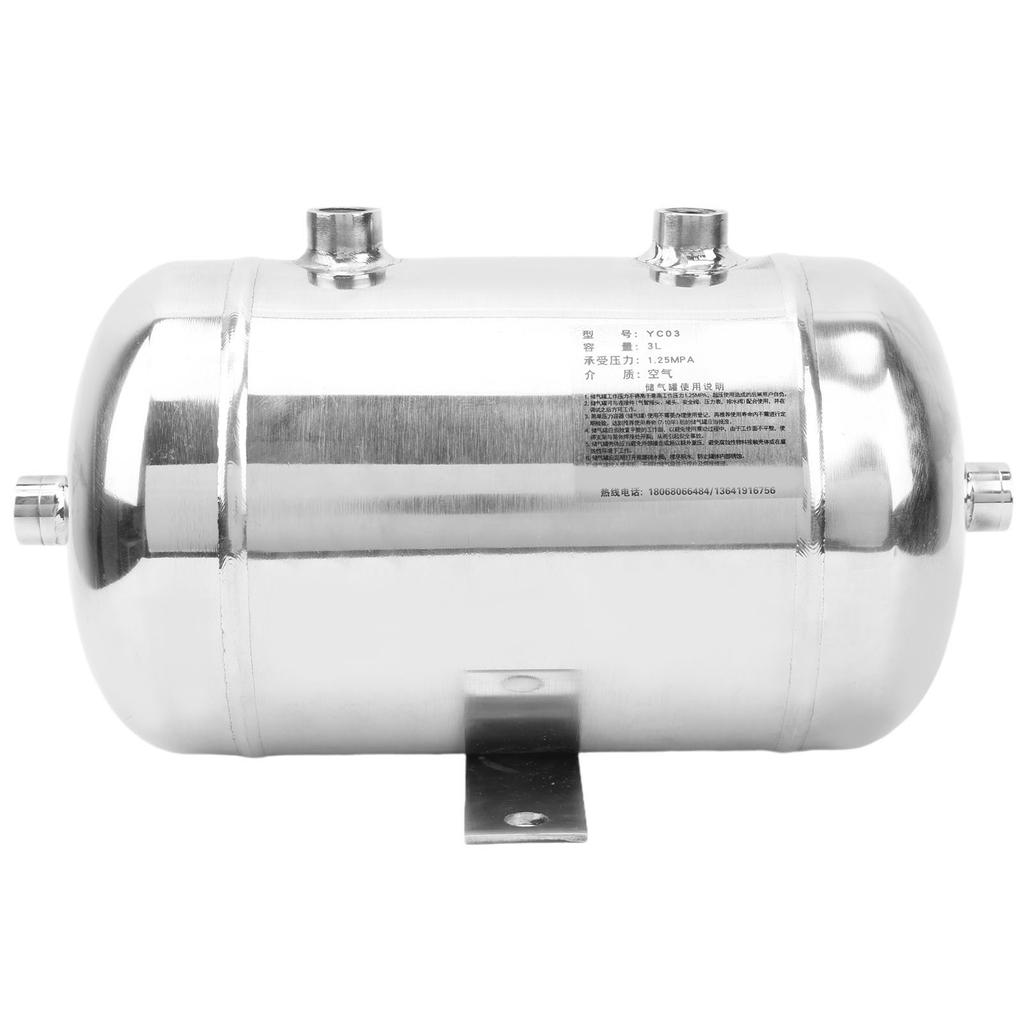 3L Polierter Gasbehälter 4?Anschluss Horizontal Hochdruck Luftspeicher 14NPT