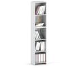 White Office Bookshelf 40cm 5 Shelves Standing Column For Toys Living Room