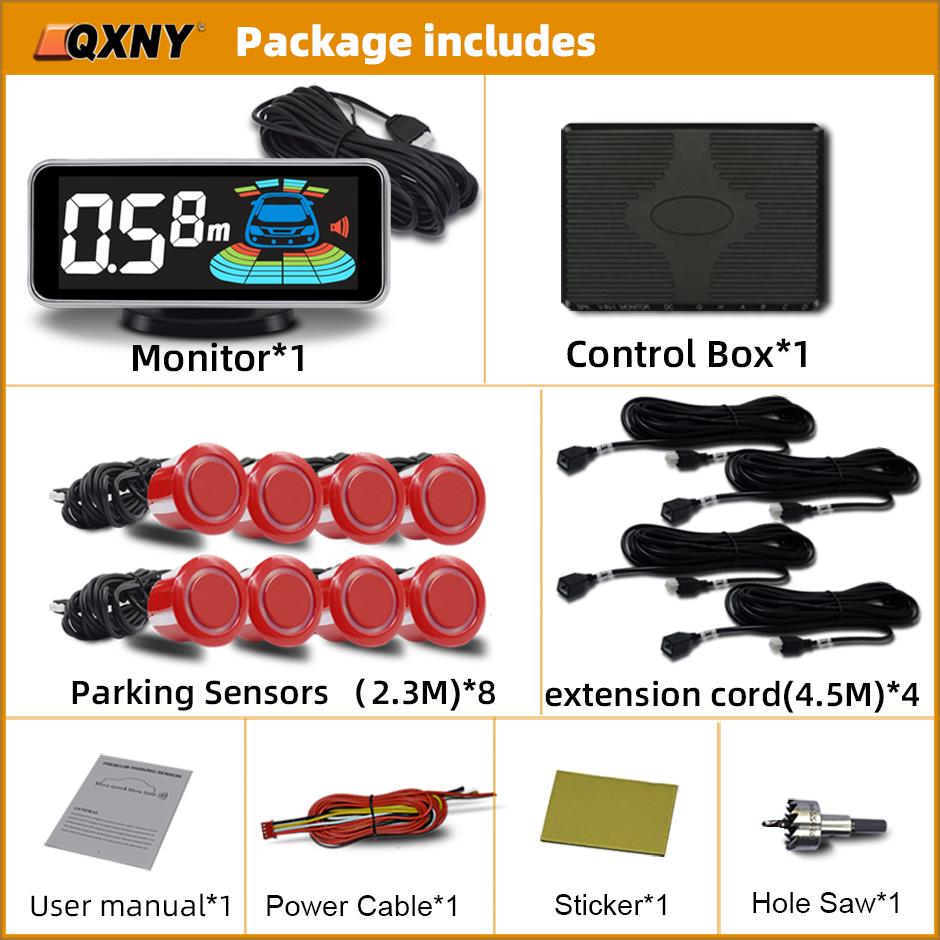 Parking Sensors Kit for Vehile 4 6 8 Parktronic Reversing Front and Rear Car Backup Radar Detector Backing Assistance Sound Aler