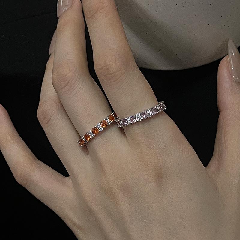 Year Old Diamond Zircon High-End Open Ring Light Luxury Niche Design Unique Index Finger Ring Women
