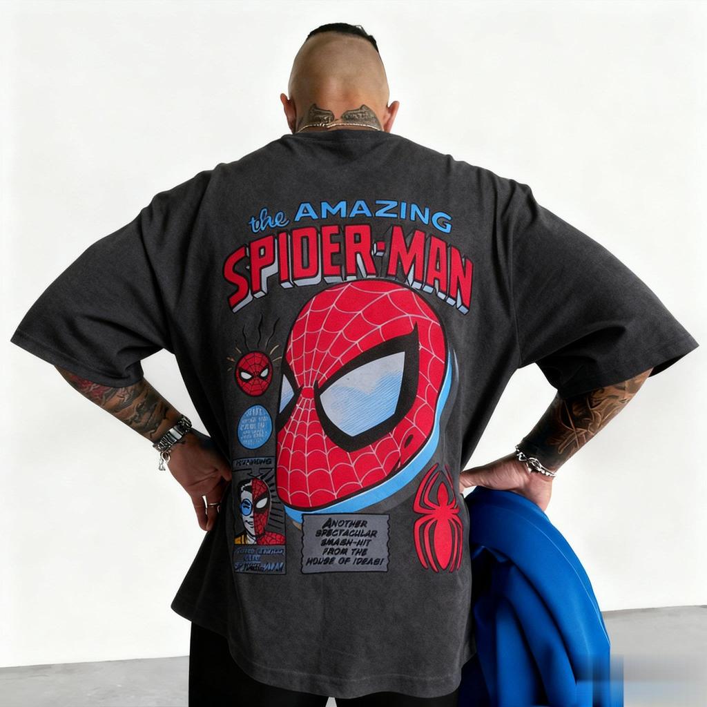 Marvel 2026 Neue Mode Marvel SpiderMan Grafik Comic Print Hohe Qualität Unisex Kurzarm Freizeit Übergröße T-Shirt weich