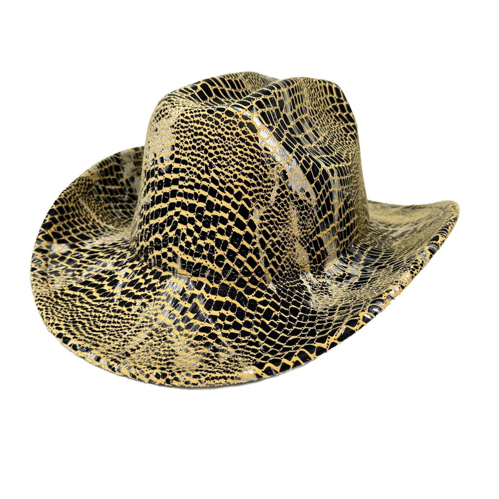 Western Cowboy Hat Ethnic Style Top Hat Seasonal Print One Word Top Jazz Hat