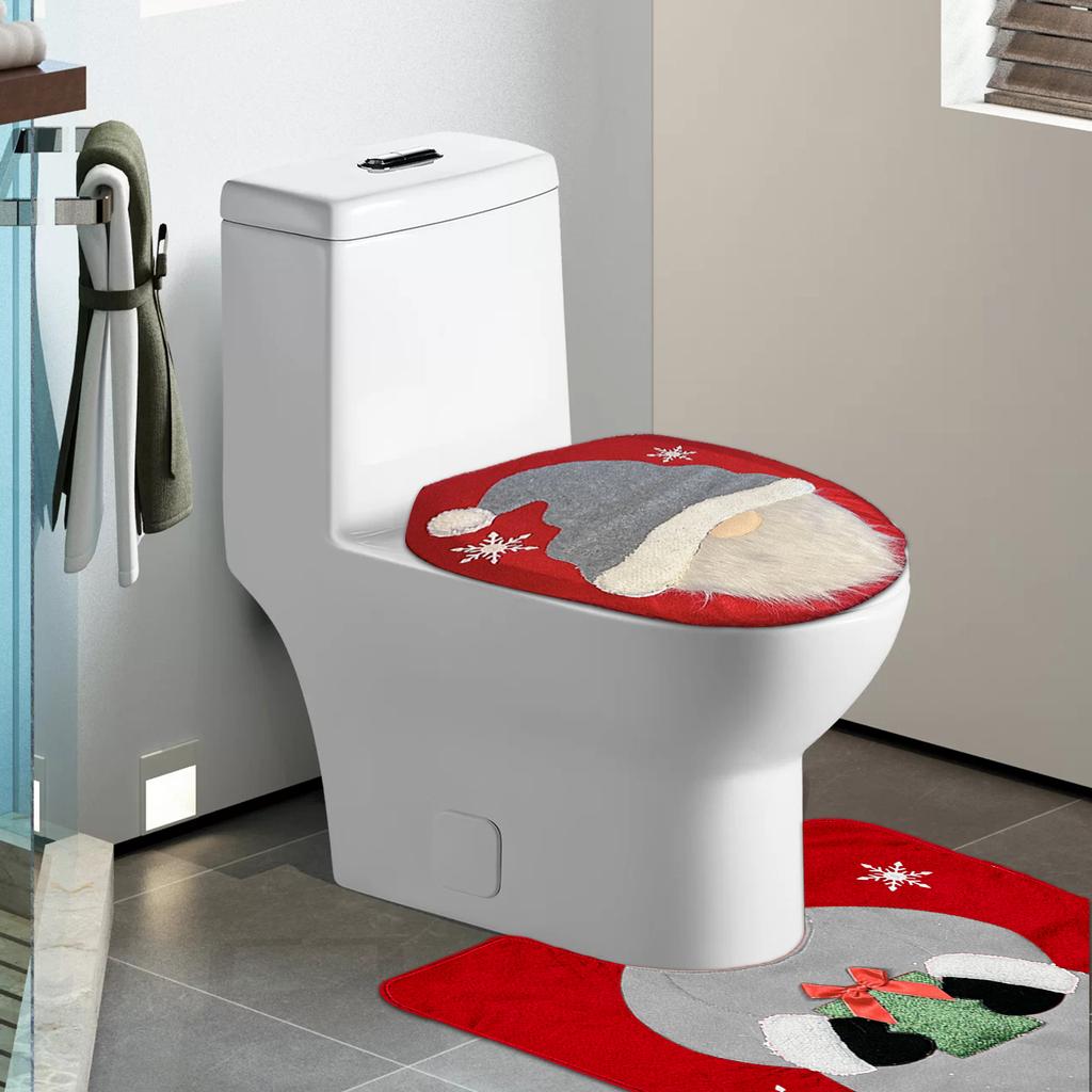 Christmas Faceless Old Man Toilet Cover Home Hotel Christmas Toilet Cover Christmas Toilet Decorations