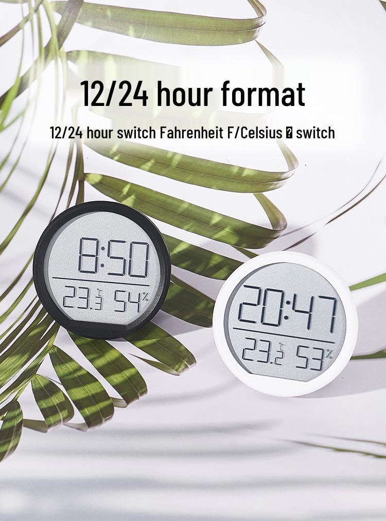 Termometro Igrometro Digitale Sottile con Orologio: Allarme Elettronico da Interno con Display Cucina, Termometro da Parete per Temperatura Ambiente 2303.