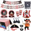 Halloween Pirate Hat Cap Decoration Kids Adult Halloween Masquerade Captain Cosplay Costume Props Pirate Theme Birthday Party