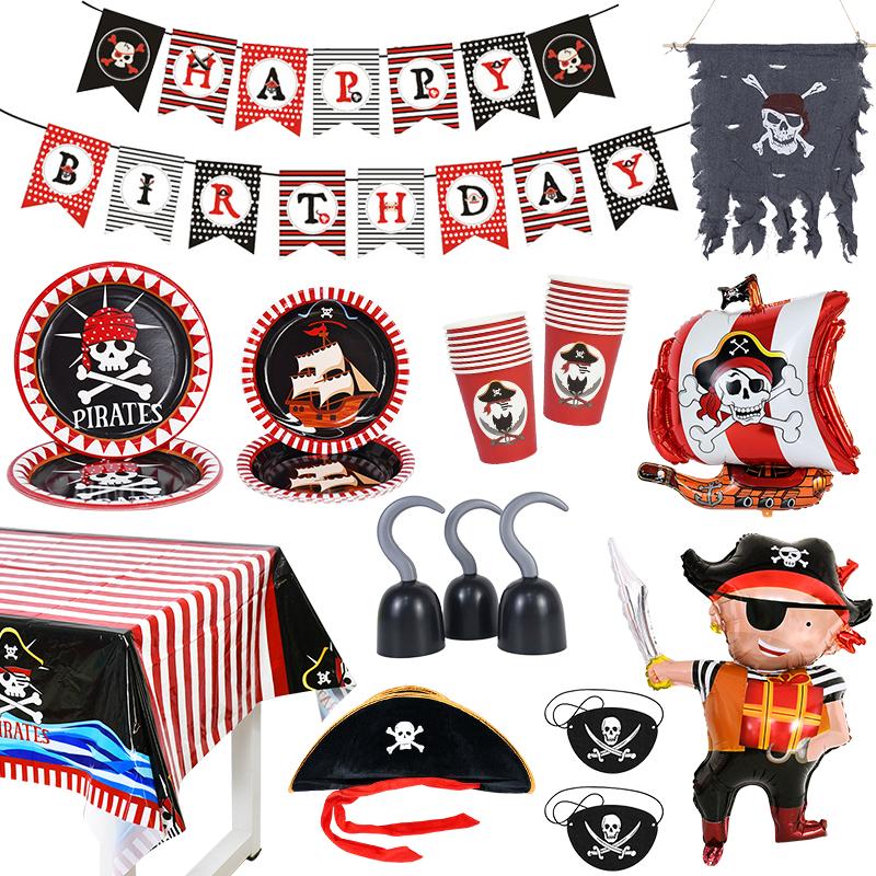 Halloween Pirate Hat Cap Decoration Kids Adult Halloween Masquerade Captain Cosplay Costume Props Pirate Theme Birthday Party