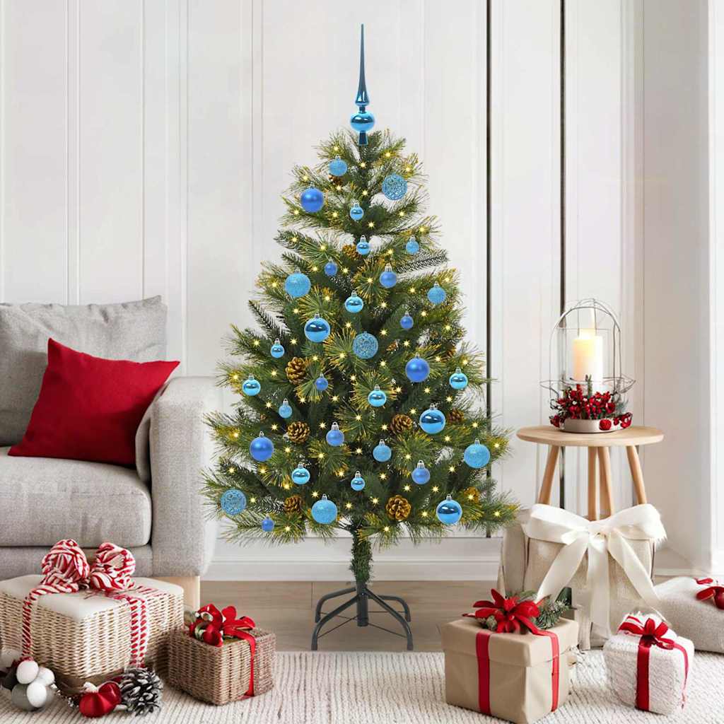 vidaXL Artificial Foldable Christmas Tree with Pine Cones 150 cm
