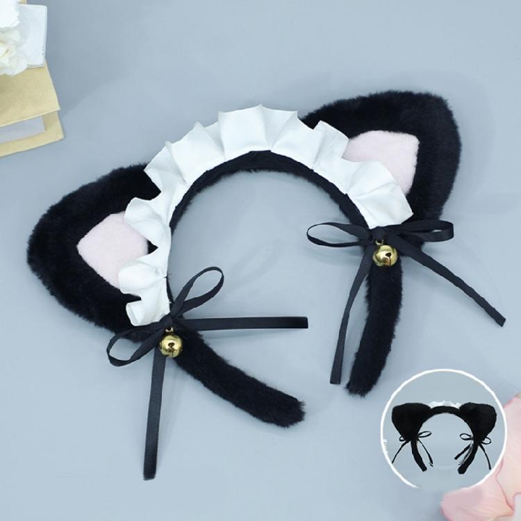 Plush Cat Ear Lace Headband Animation Costume Hairband Themed Party Hairhoop
