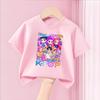 Demone Hunter Girl Purple Pink T-shirt Cute Anime Cotton T Shirt Y2K Kawaii Kids Streetwear Harajuku Short Sleeve Summer Clothes