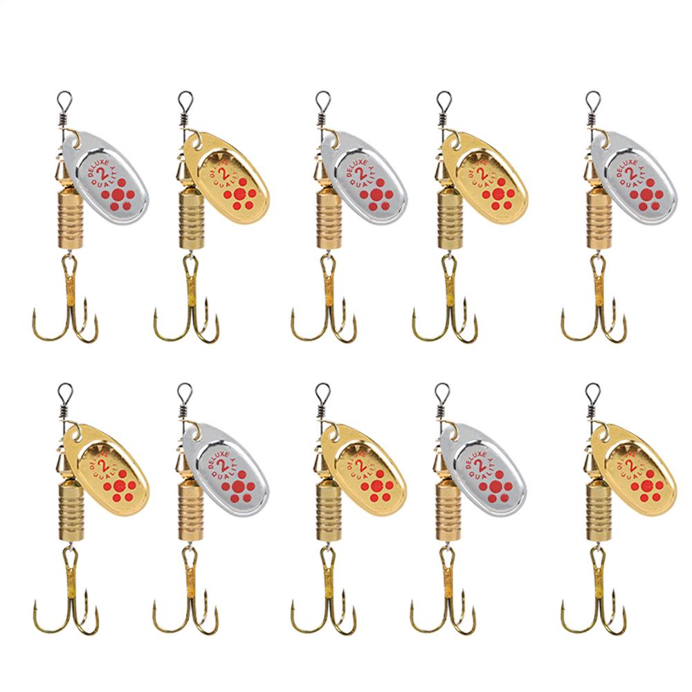 

10 шт. Блесна-вертушка Металлическая приманка Рыболовная приманка Блестки Крэнкбейт Блесны для окуня, форели, окуня, щуки Вращающиеся