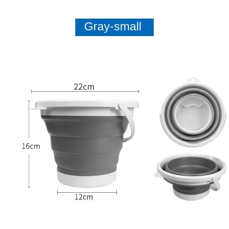 

Новое удобное силиконовое складное ведро для ванной, уличное ведро для мытья автомобиля, круглое ведро для рыболовных снастей 10 л, кухонное ведро для кемпинга