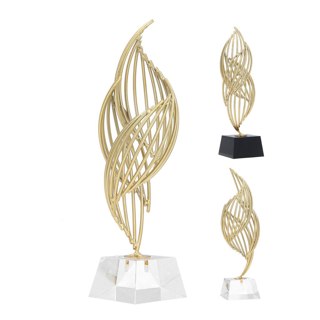 Metall Abstrakt Dekorativ Skulptur med Bas Modern Lyx Metall Abstrakt Konst Heminredning Staty för