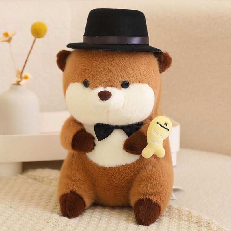Adorable Capybara Plush Toy With Scarf And Hat Soft Pp Cotton Stuffed Animal